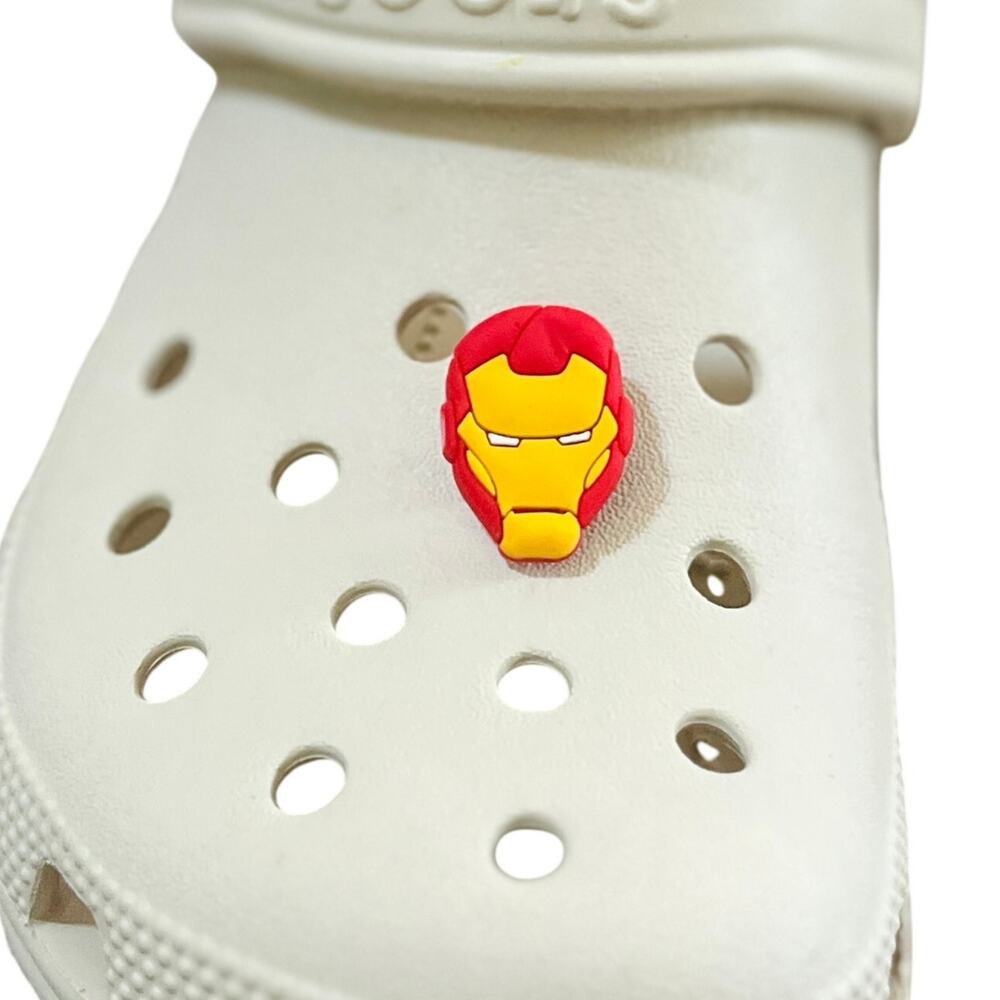Croc Jibbitz | Iron Man Marvel Avengers Mask Croc Charm | Cute Comic Book Style